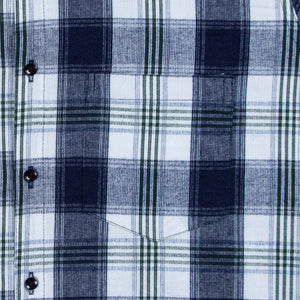 Men's Blue And Green Checks Pattern Cotton Shirt