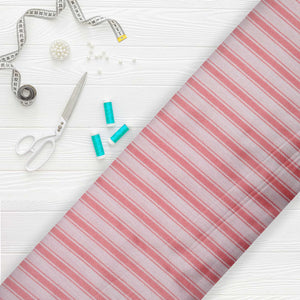 Baby Pink And White Stripes Pattern Screen Print Ultra Satin Fabric