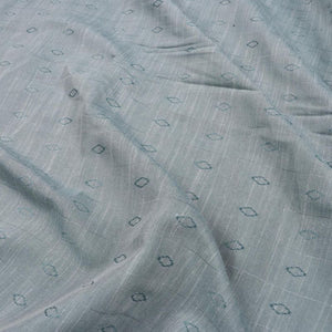 Greyish Green Booti Pattern Dyed Jacquard Silver Lurex Cotton Fabric