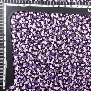 Purple And Baby Pink Calico Pattern Digital Print Ultra Satin Fabric