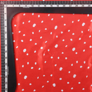 Bright Orange And  White Dot Pattern Digital Print Ultra Satin Fabric