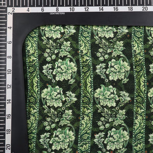 Green And Black Stripes Pattern Digital Print Rayon Fabric