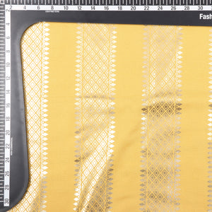 Mustard Yellow Stripes Pattern Dyed Rayon Fabric