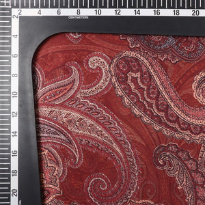 Brown Paisley Pattern Digital Print Japan Satin Fabric