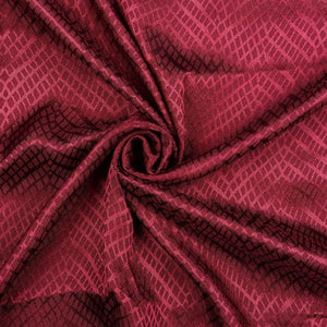 Maroon Chevron Pattern Dyed Jacquard Satin Fabric