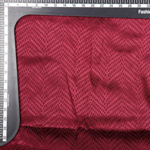 Maroon Chevron Pattern Dyed Jacquard Satin Fabric