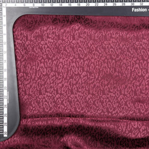 Burgundy Animal Pattern Dyed Jacquard Satin Fabric