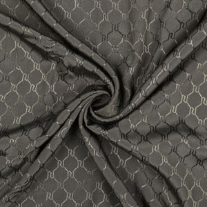 Greyish Green Trellis Pattern Dyed Jacquard Satin Fabric
