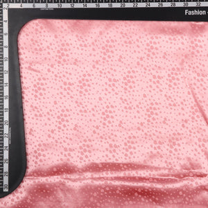 Pink Dalmatian Pattern Dyed Jacquard Satin Fabric