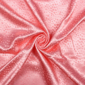 Pink Dalmatian Pattern Dyed Jacquard Satin Fabric