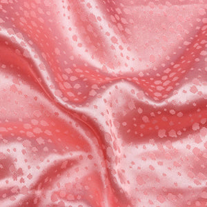 Pink Dalmatian Pattern Dyed Jacquard Satin Fabric