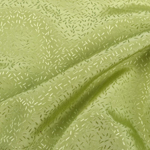 Light Olive Booti Pattern Dyed Jacquard Satin Fabric