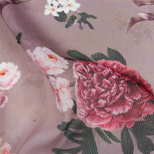 Dusty Brown And Dark Pink Floral Pattern Digital Print Chiffon Fabric