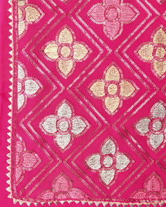 Women Pink Semi Stitched Georgette Garara Set With Dupatta
