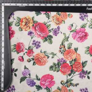 Multi Color Floral Pattern Digital Print Chinon Chiffon Fabric