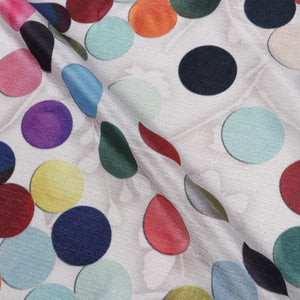 Multi Color Polka Dots Pattern Digital Print Chinon Chiffon Fabric