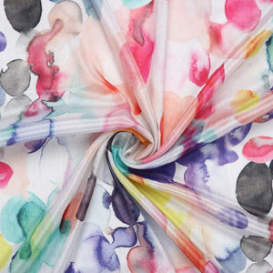 Multi Color Holi Pattern Digital Print Chinon Chiffon Fabric