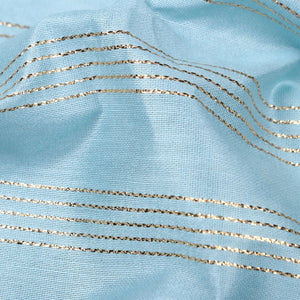 Baby Blue Plain Dyed Chanderi Gold Lurex Fabric