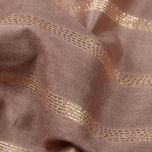 Dusty Brown Plain Dyed Chanderi Gold Jari Fabric