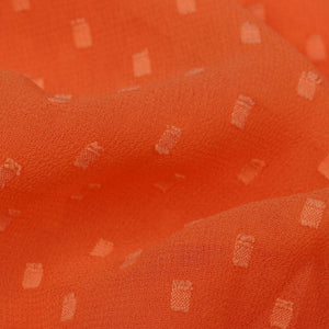 Orange Plain Booti Dyed Georgette Dobby Fabric