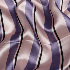 Light Lavender And Rose Gold Stripes Pattern Screen Print Ultra Satin Fabric