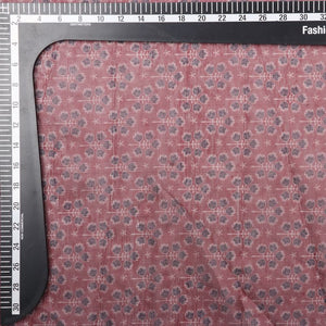 Maroon And Black Floral Pattern Digital Print Chanderi Fabric