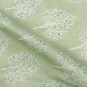 Sage Green And White Mughal Pattern Digital Print Chanderi Fabric