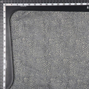 Beige And Black Paisley Pattern Digital Print Chanderi Fabric