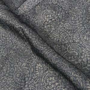 Beige And Black Paisley Pattern Digital Print Chanderi Fabric