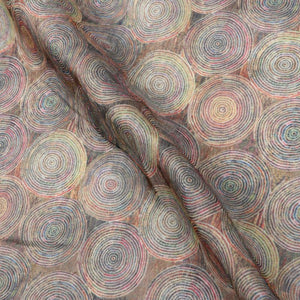 Multi Color Geometric Pattern Digital Print Chanderi Fabric