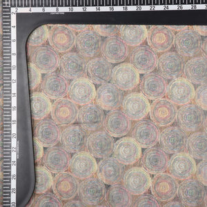 Multi Color Geometric Pattern Digital Print Chanderi Fabric