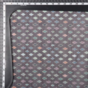 Black And Multi Color Geometric Pattern Digital Print Chanderi Fabric