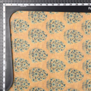 Mustard Yellow And Black Mughal Pattern Digital Print Chanderi Fabric