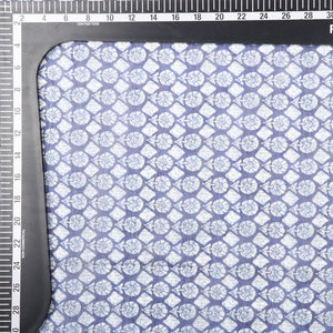 Blue And White Booti Pattern Digital Print Chanderi Fabric
