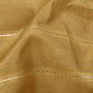 Grayish Yellow Plain Dyed Chanderi Dobby Silver Jari Fabric