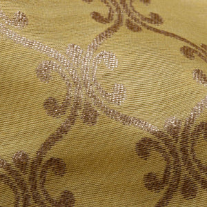 Light Yellow Trellis Pattern Dyed Jacquard Chanderi Fabric