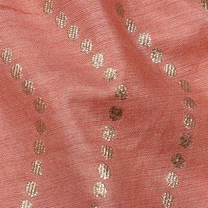 Flamingo Pink Chevron Pattern Dyed Jacquard  Chanderi Fabric