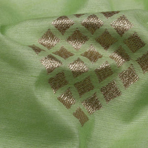 Mint Green Diamond Pattern Dyed Jacquard Chanderi Fabric