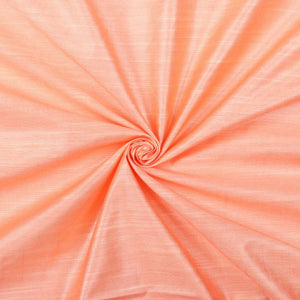 Peach Plain Dyed Chanderi Slub Fabric