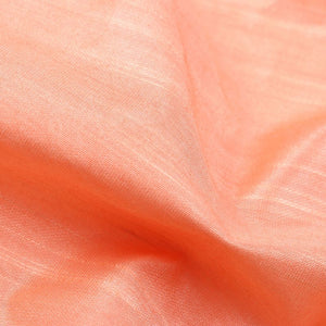 Peach Plain Dyed Chanderi Slub Fabric