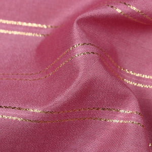 Rouge Pink Plain Dyed  Dobby Gold Lurex Chanderi Fabric
