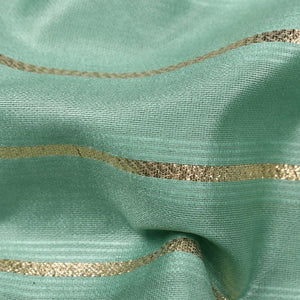 Sage Green Plain Dyed Chanderi Dobby Gold Lurex