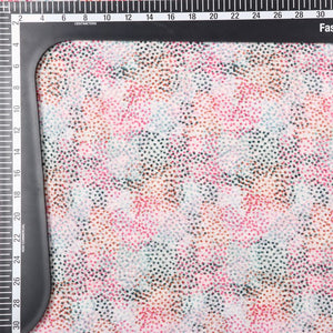 Multi Color Polka Dots Pattern Digital Print Chiffon Fabric