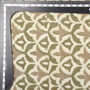 Moss Green Traditional Akola Handblock Cotton Fabric