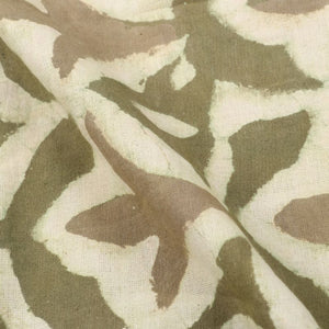 Moss Green Traditional Akola Handblock Cotton Fabric