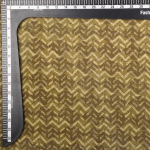 Brown And Mustard Yellow Chevron Pattern Natural Dyed Handblock Cotton Fabric