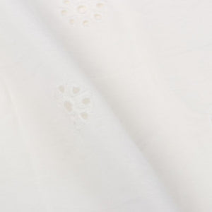 White Floral Pattern Cotton Schiffli Fabric