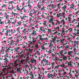 Pink And White Floral Pattern Digital Print American Crepe Fabric