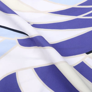 Off White And Violet Abstract Pattern Digital Print Crepe Fabric