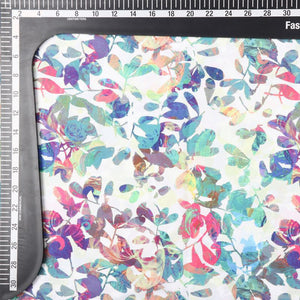 Multi Color Leaf Pattern Digital Print Crepe Fabric